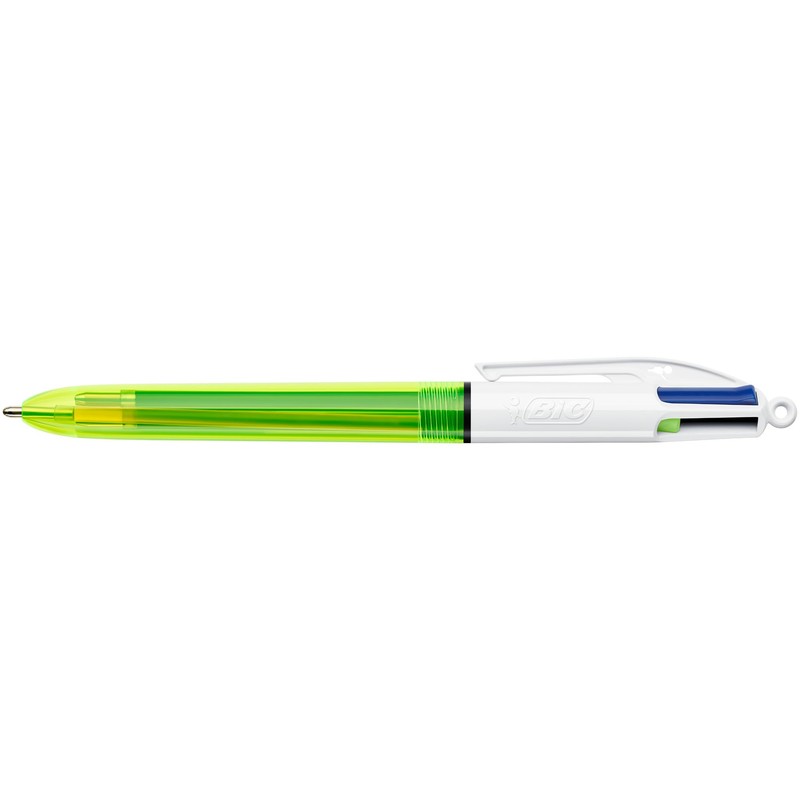 BIC 4 Colours Fluo Ballpoint Pen Black, Blue, Red and