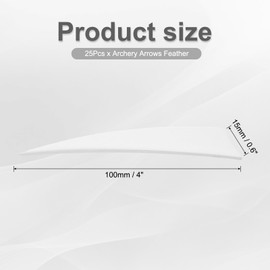 PATIKIL Arrows Vanes 4 Inch, 25 Pack Right Wing Arrow Feather Turkey Fletching Archery Accessories for DIY Target Shooting Hunting, White