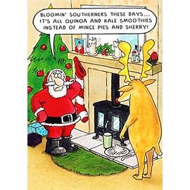 Humorous Christmas Card (PLK- X430) Kale Smoothies - Bloomin Southerners - Santa & Co Range