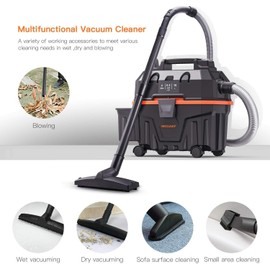 WECLEAN 4 Gallon 5.5 Peak HP Commercial Wet Dry Vacuum Cleaner Shop Vac for Outdoor Patio Wet & Dry Construction Shop Vac with Blower Gift for Father