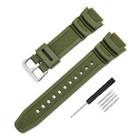 Watch Strap, Genuine Band Replacement, Waterproof Strap, Compatible with Casio AE-1000w, AE-1200w, AQ-S810W, SGW-400H, SGW-300H, MRW-200H, W-735H