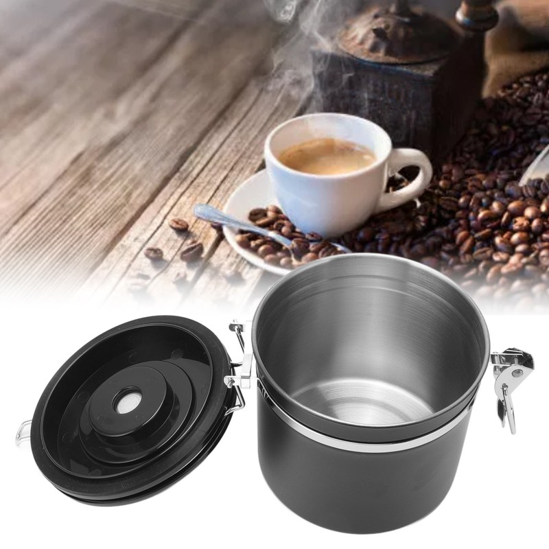 Coffee Bean Storage Stainless Steel Airtight Container Coffee with 30ml