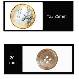 ftiemlovde Pack of 15 4 Hole Colourful Buttons for Sewing Yourself Crafts (Light Brown 20 mm)