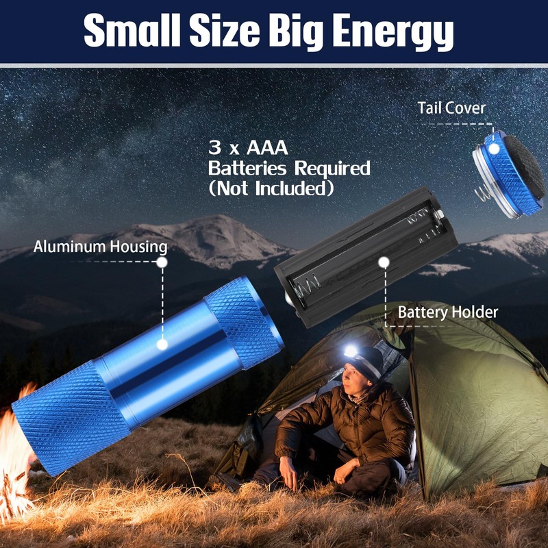 VIHOSE 20 Pcs Mini Flashlights Bulk, Bright Aluminum Handheld Flash