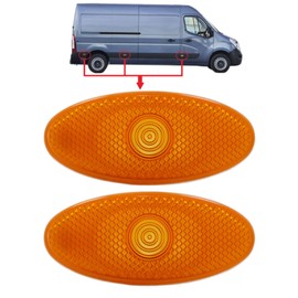 BIAREN 2x Side Marker Indicator Lamp Light Lens Amber For Renault Master Mk3 Vauxhall Movano B Mk2 Nissan NV400 261B00001R 4419475 2618000Q0A