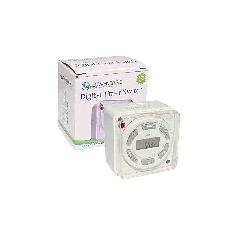 LOWENERGIE 12V DC Digital 7 Day Programmable Timer Switch 16A