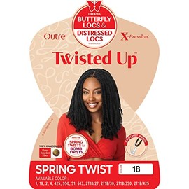 Outre X-Pression Twisted Up Short Length Yaki Curly Style Synthetic Hair Braid - SPRING TWIST 8" (2T1B/27)