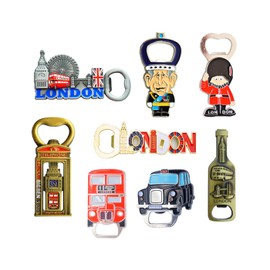 Great Mix of Famous London Icons Fridge Magnet Bottle Openers - Set of 8 (SHOPONICA)