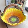 FORLONG Ceramic Sunflower Fruit Hand Basket, Snack Bowl, Hand Painted