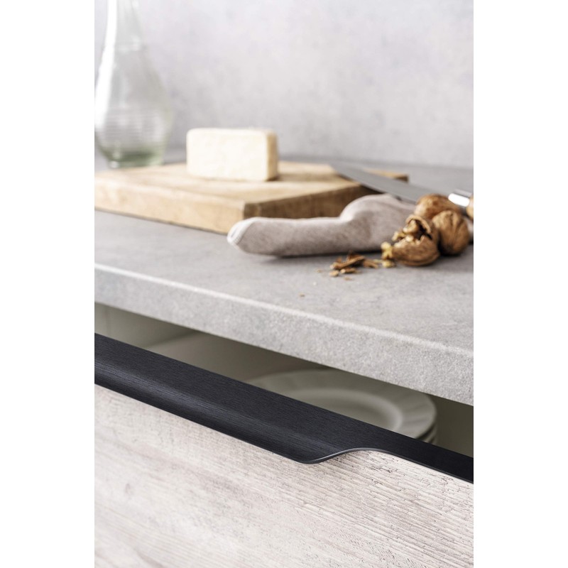 Gedotec Vector Kitchen Cabinet Handle Black Brushed Kitchen Handle Aluminium