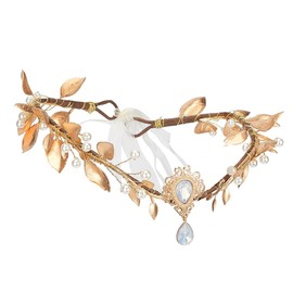 HOBBIESAY 1Pc Gold Fairy Flower Headband Wedding Hair Vine Headband Gold Leaf Bridal Accessories Boho Headband For Women Bridal Headpiece Cosplay Birthday Prom Parties