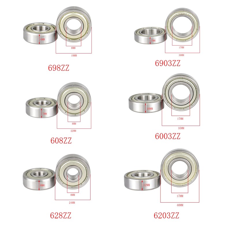 Ball Bearings Kit, 4PCS 6203ZZ, 4PCS 6003ZZ, 4PCS 6903ZZ, 8PCS