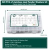 Fender Washers, 520 Pcs SAE + Metric 23 Sizes Flat