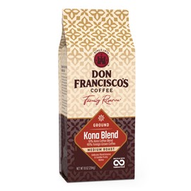 Don Francisco's Kona Blend Ground Coffee, Medium Roast – 100% Arabica Coffee, 10 oz Bag