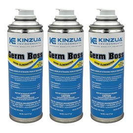 Kinzua Environmental Germ Boss Strong Odor Eliminator, Fast-Acting Cleaning & Deodorizing Fogger, Mold Bomb Fogger for Smell Control with Fresh Scent, Covers Up to 1,000 cu ft, 6 oz, Pack of 3