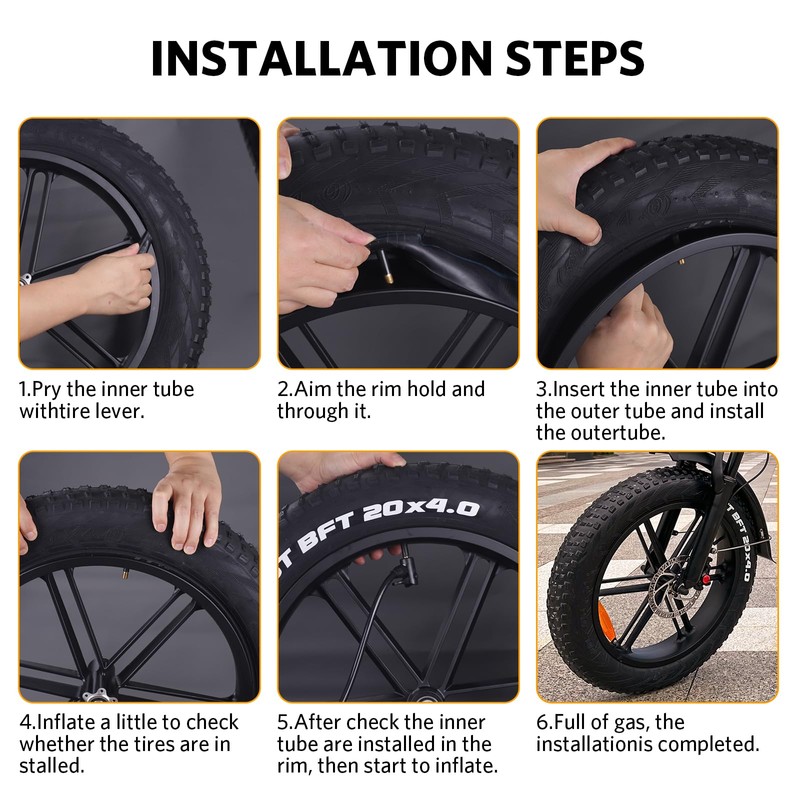 OUXI Fat Bike Inner Tube 20" x 4.0 Electric Mountain