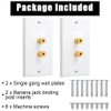 4 Pack Single Gang 1.0 Speaker Wire Wall Plate (Banana