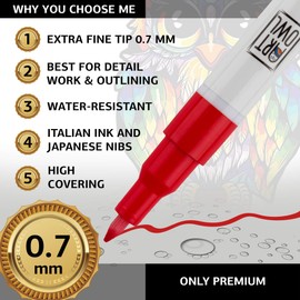 ART OWL Acrylic Paint Markers – Fine 0.7mm Tip – Water-based Paint Pens for Rock Painting, Stone, Ceramic, Glass, Wood, Porcelain, Fabric, Mugs, Canvas, DIY Craft – 12 Colors Paint Marker Set