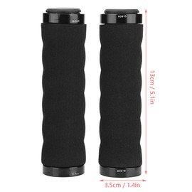 Watris Veiyi MTB Grips, Non-Slip Handlebar Grips Bicycle, Sponge Bicycle Grips Mountain Bike with Lock-on Ring, for Bicycle Handlebars up to 22 mm Diameter (Screws Not Included) (Black)