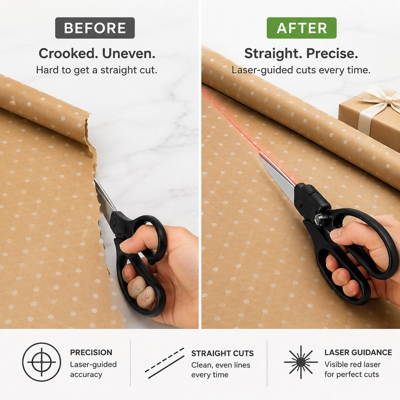 Laser Guided Scissors for Crafts & Sewing – Stainless Steel