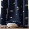 Vangao Navy Blue Blackout Curtains Dinosaur Curtains for Boys Kids
