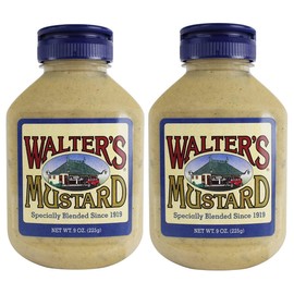 Walter's Mustard, 9 oz (2-Pack) - World Famous, Specially Blended Since 1919, All Natural, No Additives, A Secret Blend of Mustard Seeds, Relish & Spices.