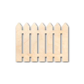 Unfinished Wood Picket Fence Shape Craft up to 46" DIY 20" / 1"
