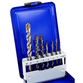 S&R Drill Bit Set Multi-Purpose - Universal Drill Bit Set 7-pcs: 4x75, 5x85, 6x100, 6x100, 8x120, 10x120, 12x160 mm in sturdy Metal Box