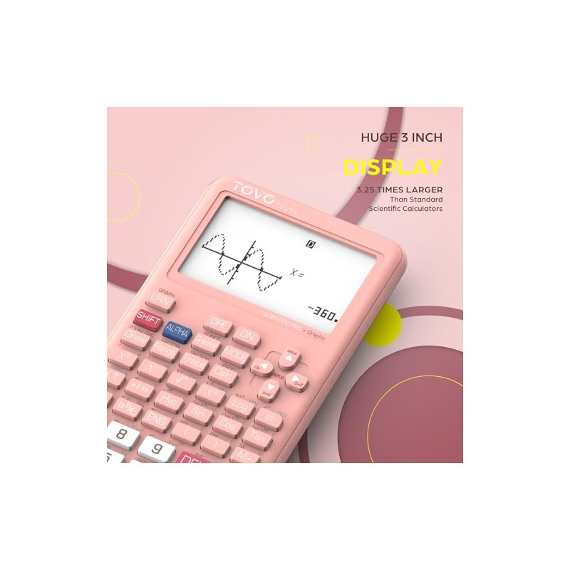 Calculadora científica TOVO con funciones gráficas, múltiples modos, 360 funciones,