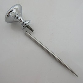 Hybrid Marlin Spike Lacing Needle Tool for 550# Paracord, Leather, & Other Cords (Chrome Handle)