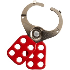 Brady 105719 Steel Lockout Hasp With Tab, 38mm Inside Jaw Diameter, Red