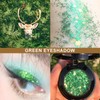 Single Green Eyeshadow, Glitter Chrome Colourful Eye Shadow Instant Color,