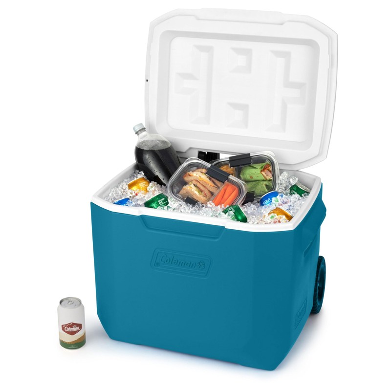 Coleman 60qt Rolling Cooler with Wheels, Insulated Portable Wheeled Chiller