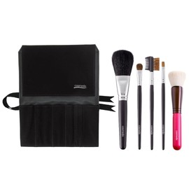 Takumi no Keshoufude Cosme-do Kumano Brush Makeup Brush Set Starter Set Plus (5 Makeup Brushes with Brush Case) Black S505-C04K