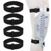 4 Packs Leg Bag Straps(Black), Buckle-Type Hook and Loop Strap,Urine
