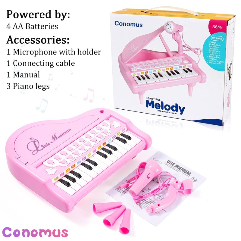 Conomus Piano Keyboard Toy for Girls-1 2 3 Year Old