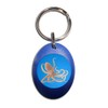 Octopus - Blue Plastic Oval Key Ring
