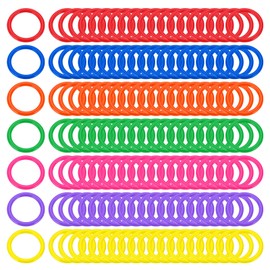 PATIKIL Plastic Toss Ring 1.57 Inch, 140 Pack Sports Rings Toss Game Speed and Agility Practice Rings for Carnival Outdoor Games Supplies Bean Bags Throwing Yard Games, 7 Colors