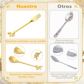 Juego de 12 Cucharaditas de Café para Regalo de Boda, Cucharaditas de postre for recuerdos de fiesta de té, Que incluyen 12 cucharaditas + 12 tenedores para invitados a bodas, novias y baby showers