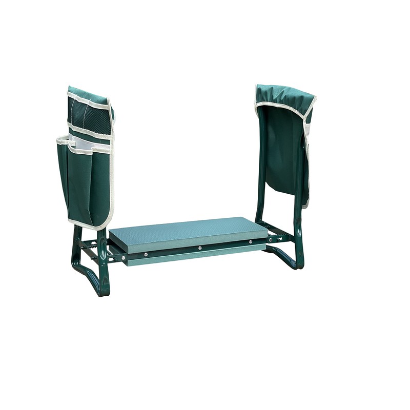 Juggernaut Storage Folding Bench Stool with Kneeling Pad