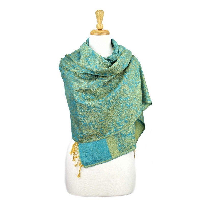 Paskmlna Paisley Jacquard Pashmina Shawl Wrap Scarf Stole, 018052, L