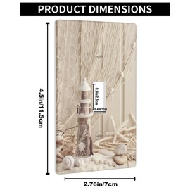 Pznen Coastal Nautical Light Switch Cover Plate Sea Shell Fishing Net Lighthouse Starfish Single Toggle Wall Plate 1 Gang Switchplate Home Decor for Living Room Kitchen 4.5"x 2.76"