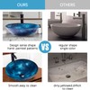 YIMAI Ingenuity Vessel Sink 16.5" Bathroom Sinks Tempered Glass Blue