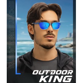OUTDOORKING Polarized Sunglasses Men, Mens Sunglasses UV Protection Lightweight Sun Glasses for Cycling Running Fishing Golf
