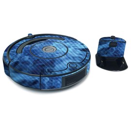 MightySkins Carbon Fiber Skin for iRobot Roomba 675 Max Coverage - Blue Mystic Flames | Protective, Durable Textured Carbon Fiber Finish | Easy to Apply, Remove, and Change Styles | Made in The USA