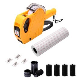 MX-5500 8 Digits Price tag Gun with 5000 Sticker Labels and 5 Ink Refill, Label Maker Pricing Gun Kit Numerical Tag Gun for Grocery Retail Store & Office,Organization Marking Price tag Gun (Yellow)