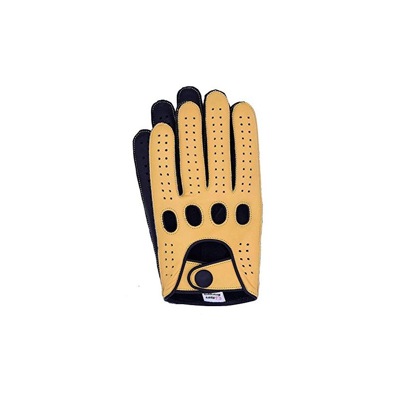 Riparo Women Genuine Leather Reverse Stitched Full-Finger Driving Motorcycle Gloves