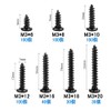 PENGLIN 500 Pcs Self Tapping Screws Set Pan Head M3