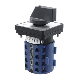 WITTKOWARE Cam Switch with Aluminium Front Plate (48 x 48 mm) and Rotary Knob, 400 V~, 20 A (Switch for Three-Phase Motors, Labelling 0/Star/Triangle)