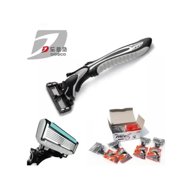 Dorco 일회용품 도루코 6중날 휴대용 여행용면도기 10개 Dorco 6-Blade Portable